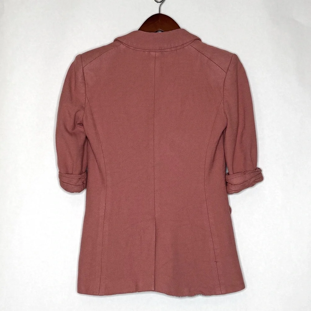 Veronica Beard Blazer Odile Dickey Pink Jacket Rosewood Double Breasted SZ 0